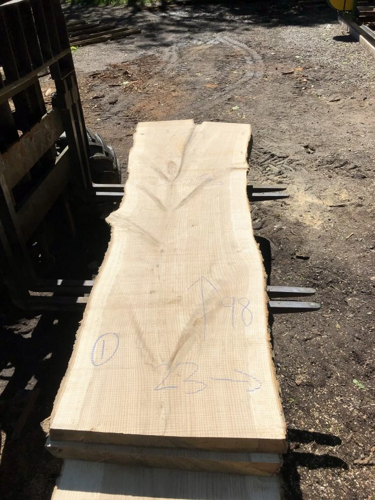 Live Edge White Ash Wood Slab